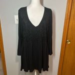 Torrid ‎ Super Soft Knit babydoll lace bell sleeve bohemian v neck black top size Photo 2