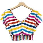 RTR Color Me Courtney Holly Ruffle Top size 4/ Small White Photo 0