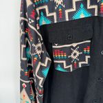 Rowdy Crowd Southwest Cowgirl Corduroy Button Front Shirt Jacket Womens L Black Size L Photo 4