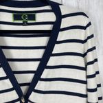 C Wonder Cardigan Sweater Small Blue White Stripe V Photo 1
