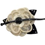 St. John  Vintage Large Silk Rhinestone Flower Brooch Photo 6