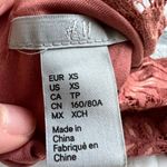 H&M Rust Orange All Over Lace Short Sleeve Mock Neck Blouse Photo 4