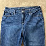 Chico's So Slimming Girlfriend Kick Flare Jeans Womens Size 12 Blue Denim Cropped Photo 3