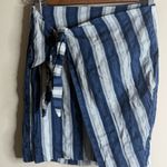 Madewell linen blend striped wrap mini skirt 00 Photo 0
