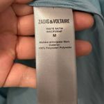 Zadig & Voltaire Blue Taste Satin Puffy Sleeves Top Blouse Size Medium Photo 5