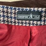 Vintage Men’s Houndstooth Blazer with Brown Collar and festive red lining. Multiple Size L Photo 5