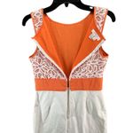 London Times Sheath Dress Womens 8 Orange White Lace Sleeveless Classic Chic Photo 5