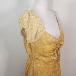 Derek Heart  Yellow Floral Mini Dress with Cutout Size Large Floral Boho Dress Photo 4