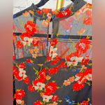 EXPRESS  high neck mini shift floral tie sleeve dress size Large Photo 6