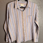 Universal Threads Universal Thread Women Long Sleeve Button Down Shirt Stripes Pastel Collared XXL Photo 0