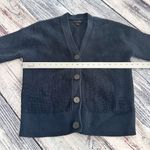 Banana Republic V-Neck Slouchy Chunky Knit Navy Cropped Preppy Cardigan Photo 6