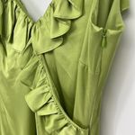 Cinq a Sept 100% Silk Petunya Ruffle Silk Dress in Prickly Pear 6 New with tags! Green Photo 5