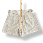 Banana Republic  Linen Blend High Rise Pleated Shorts Size 6 Belted Beige‎ NWT Photo 3