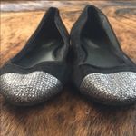 Ann Taylor EUC glitter suede black flats sz 7.5 Photo 4