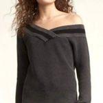 Rag and Bone Rag‎ & Bone Sweater Women Small Black Gray Ribbed Knit Off The Shoulder Dawn Photo 0