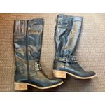 Women's Black Studded Buckle Boots Size 10M‎ zipper Motorcycle Biker Penelope Photo 1