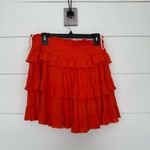 Free People  Women’s Medium Orange Ruffle Skirt Photo 3