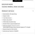 From St. Xavier Bride Beaded Box Clutch in Ivory Amber Strap included White Photo 9