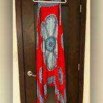 Red and Blue Patterned Dress Photo 2