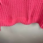 Aerie Womens Hooded Open Knit Long Sleeve Sweater Size Small Pink Color Classic Photo 3