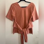 Nike  Dri-fit Studio Yoga Wrap V-Neck Rust Top Size L Photo 2