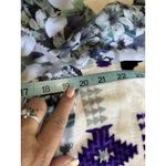 Ana Green/Gray/Purple Floral‎ Chiffon 3/4 Sleeve Blouse Size M Elastic Waist Green Size M Photo 6