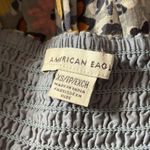 American Eagle Floral Button-Front Puff Sleeve Tie-Back Mini Dress XS Photo 9