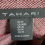 Tahari mock neck tan red and black windowpane sweater size medium Photo 3