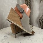 Franco Sarto Julien Sandal Cork Wedge Taupe Suede Espadrilles Size-8.5M Boho Photo 4