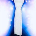 SKY Brand Y2K Soft White Ruched Crochet Maxi Strapless Dress Small Photo 6