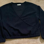 Madewell  Women’s‎ Size Medium Black Ottoman Knit Wrap Top Photo 0