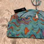 Wild Fable  Swirl Marble Halter Crop Top Aqua Blue L Photo 6