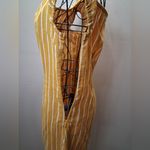 Derek Heart  Mustard Striped Off-Shoulder Mini Dress Photo 6