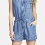 Lucky Brand Drawstring Sleeveless Denim Romper with Pockets medium NWT Photo 1