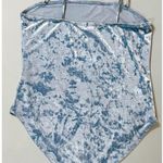 Baby Blue Pastel Velvet Spaghetti Strap Tank Top Bodysuit Onesie Shirt Blouse Size L 🦋 Size L Photo 2