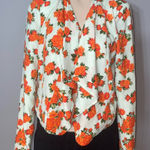 BCNU semi cropped light blue orange floral jacket blazer NWT size Medium Photo 0
