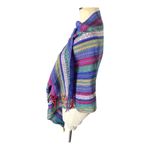 Soft striped boho blanket scarf Blue Photo 1