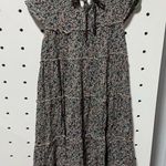 NWT THML Dark Floral Pattern Mini Dress Size Extra Small Black Photo 3