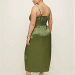 Reformation  Marguerite Silk Dress leaf green size 14 UB Photo 2