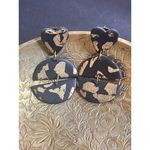 Black And Gold Polymer Clay‎ Dangle Earrings Fashion Costume Statement Jewelry Photo 2