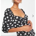 ASOS  DESIGN puff sleeve ruched bust Midi split dress in floral and heart Size 4 Photo 1