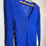SALE! Blue Miss Kelly Open Weave Cardigan Sweater Size S/M EUC Photo 2