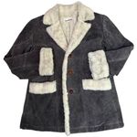 American Vintage Vintage Sheepskin Shearling Coat in Gray and cream 3 button closing Kentfield XL Photo 0