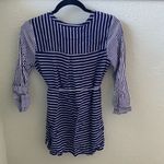 Motherhood Maternity Navy blue striped maternity blouse Photo 1