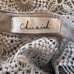 Chic Wish women's size crochet grey blouse, scalloped edges Photo 6