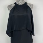Kobi Halperin Black 100% Silk Open Shoulder Cape Halter Dress‎ Size 6 Photo 1