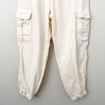 ZARA COLLECTION | Ivory Cream Elastic Waist Joggers Jogger Pants | Size Small Photo 2