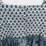 Veronica Beard Gari Cotton Peplum Paisley Print Top Blue White Button Back Sz 8 Photo 5