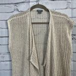 Eddie Bauer  Cream Knit Cardigan Vest Women’s S Open-Front Sleeveless Minimalist Photo 4