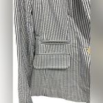J.Crew Seersucker Blue and White Striped Cotton One Button Blazer Size 4 Photo 1